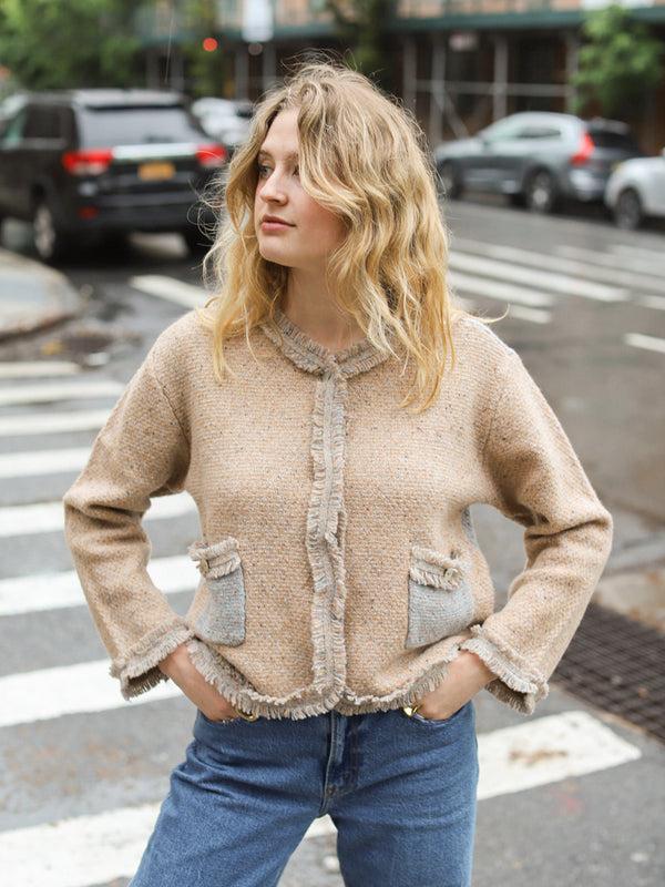 Franca Onassis Knit Tweed Jacket