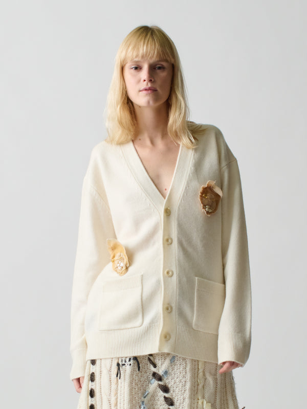 Franca Oyster Rosette Oversized Cardigan