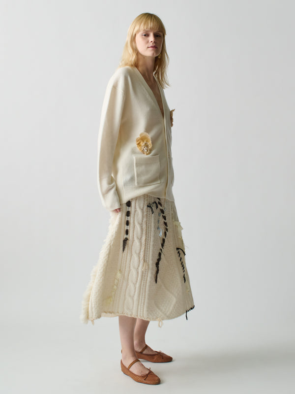 Franca Oyster Rosette Oversized Cardigan