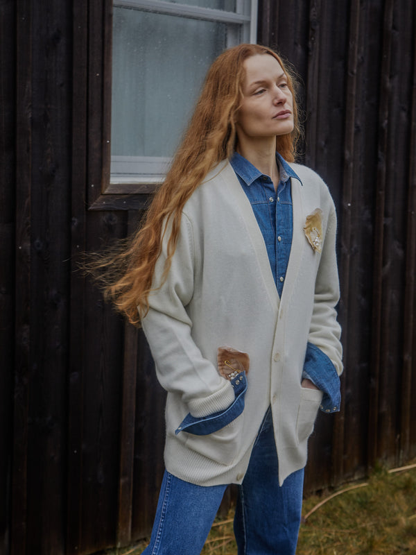 Franca Oyster Rosette Oversized Cardigan
