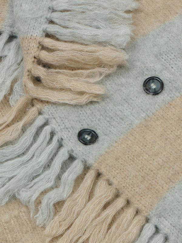 Franca Striped Mavis Fringe Coat