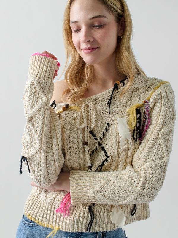 Franca Vaggelis Off Shoulder Sweater