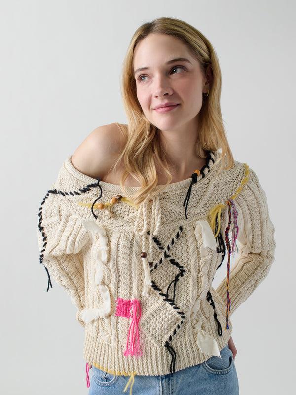 franca Vaggelis Off Shoulder Sweater