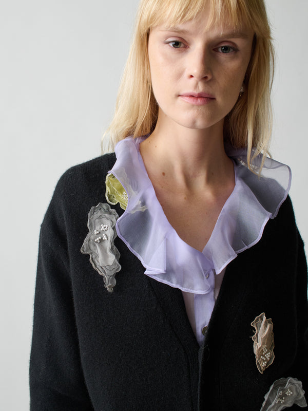 Franca Wire Oyster Oversized Cardigan