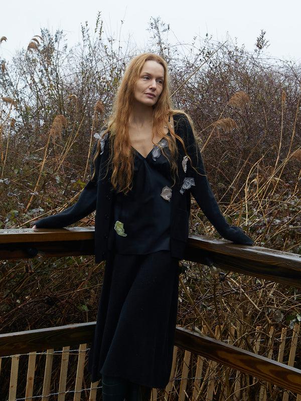 Franca Wire Oyster Oversized Cardigan