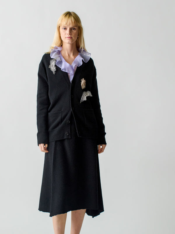 franca Wire Oyster Oversized Cardigan