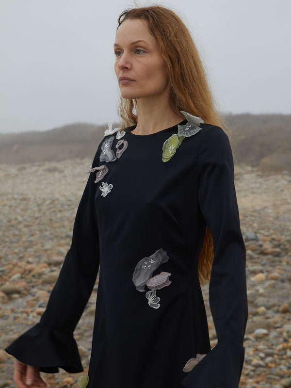 Franca Yoko Embellished Silk Dress