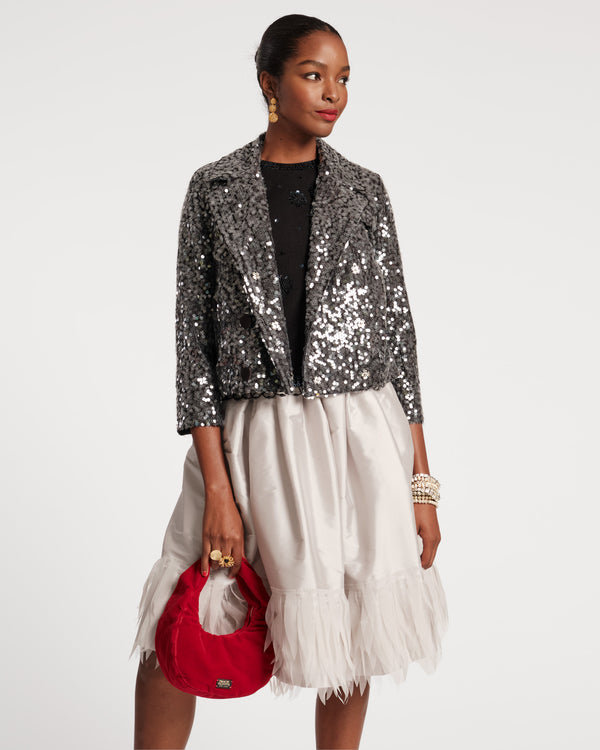 Frances Valentine Barbara Midi Feather Skirt