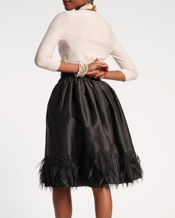 Frances Valentine Barbara Midi Feather Skirt