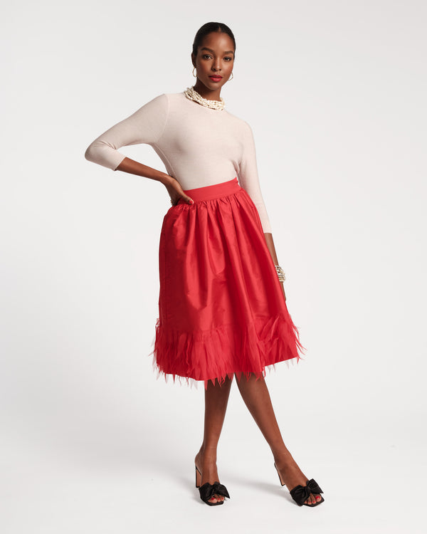 Frances Valentine Barbara Midi Feather Skirt