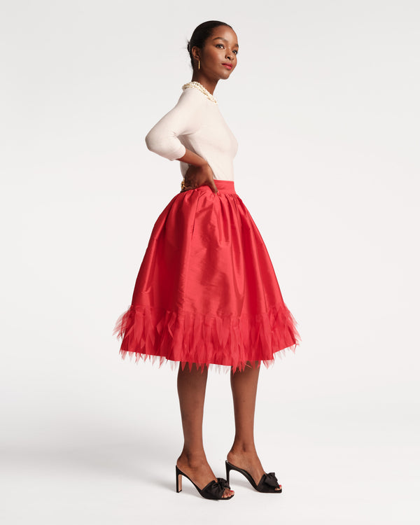 Frances Valentine Barbara Midi Feather Skirt