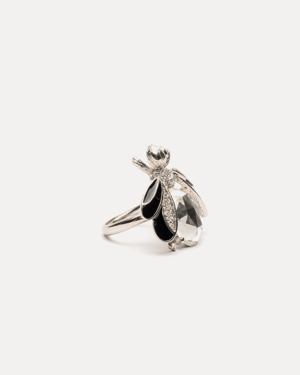 Frances Valentine Bee Ring Black Silver