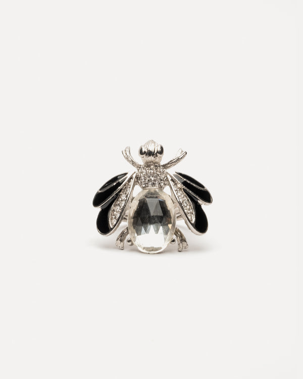 frances valentine Bee Ring Black Silver