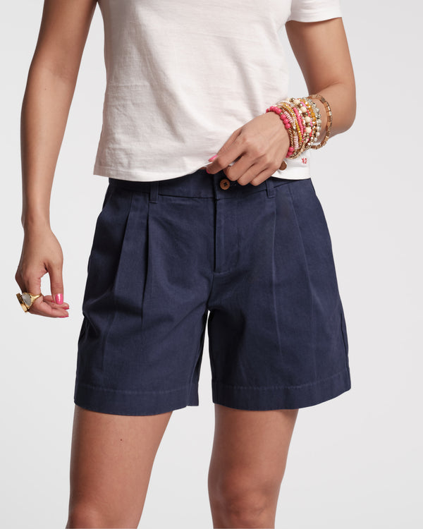 frances valentine Benny Pleated Cotton Short