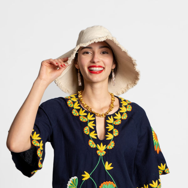 Frances Valentine Canvas Fringe Hat