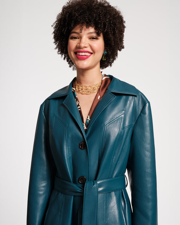 Frances Valentine Chelsea Faux Leather Trench Coat