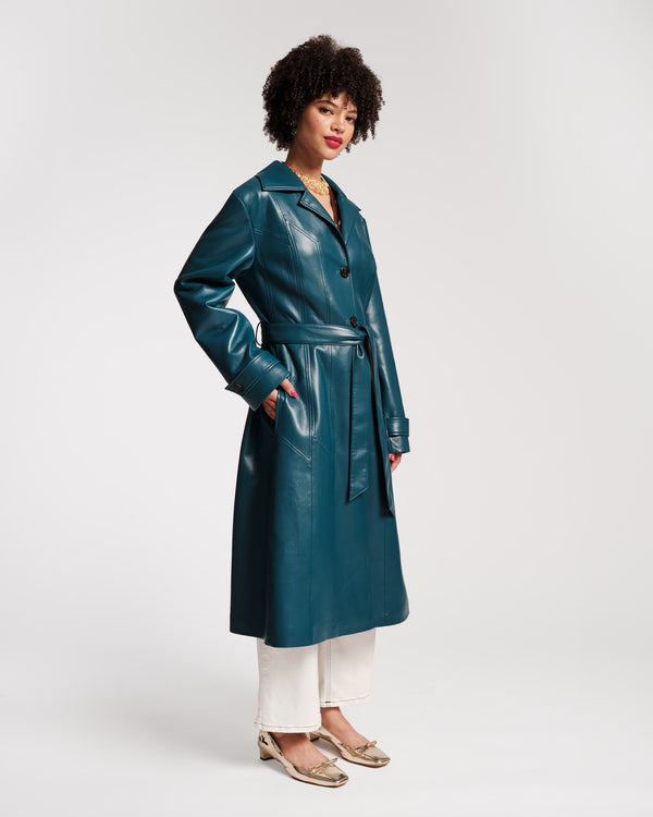 Frances Valentine Chelsea Faux Leather Trench Coat
