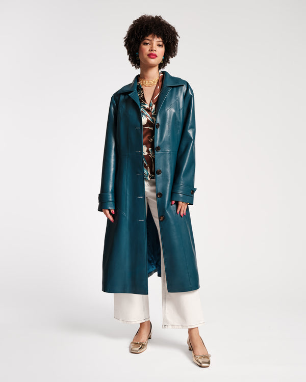 frances valentine Chelsea Faux Leather Trench Coat