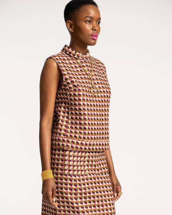 Frances Valentine Colette Plaid Wool Top