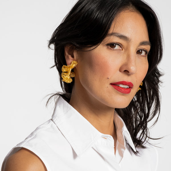 Frances Valentine Crochet Ruffled Hoop Earring