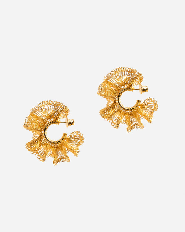 frances valentine Crochet Ruffled Hoop Earring
