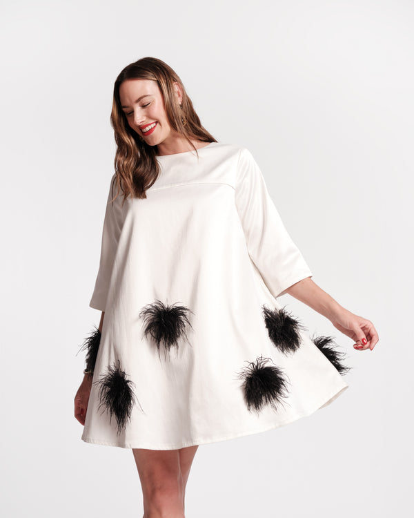 frances valentine Edie Feather Mini Dress