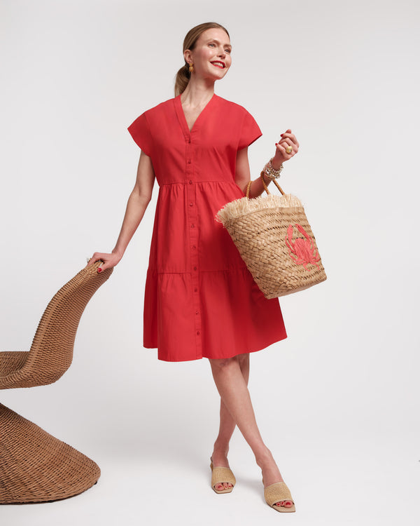 Frances Valentine Embroidered Crab Tote