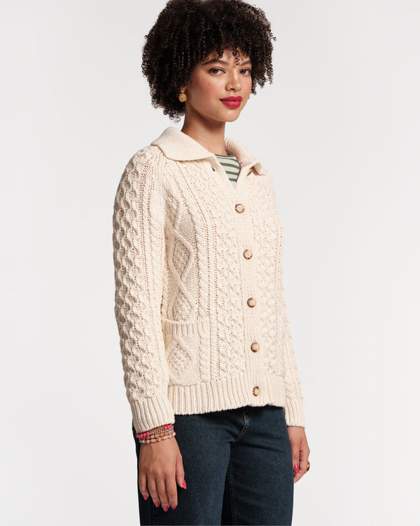 Frances Valentine Fisherman Cableknit Cardigan