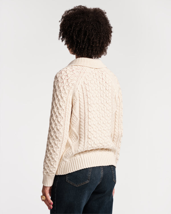 Frances Valentine Fisherman Cableknit Cardigan