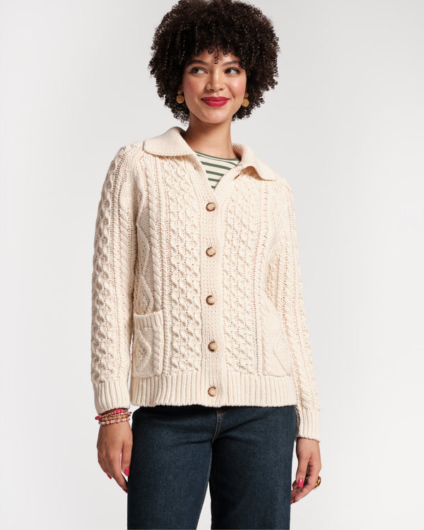 frances valentine Fisherman Cableknit Cardigan