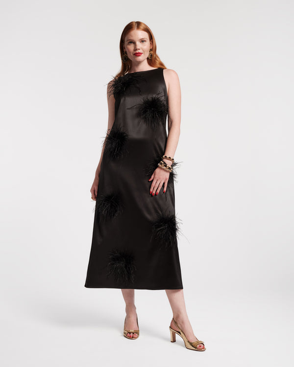 Frances Valentine Francesca Feather Maxi Dress
