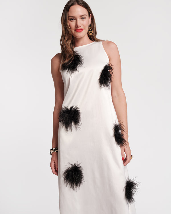 Frances Valentine Francesca Feather Maxi Dress
