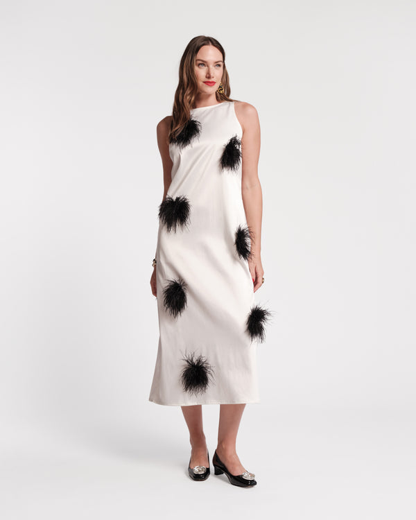 Frances Valentine Francesca Feather Maxi Dress