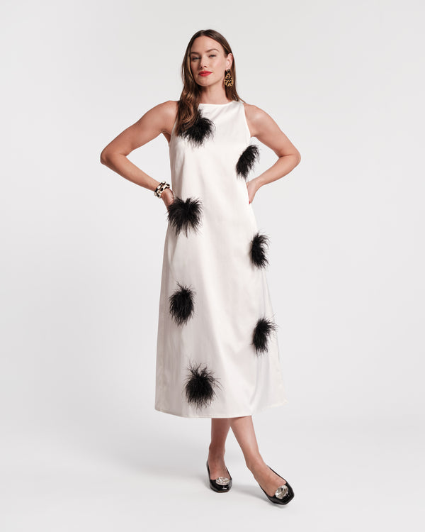 Frances Valentine Francesca Feather Maxi Dress