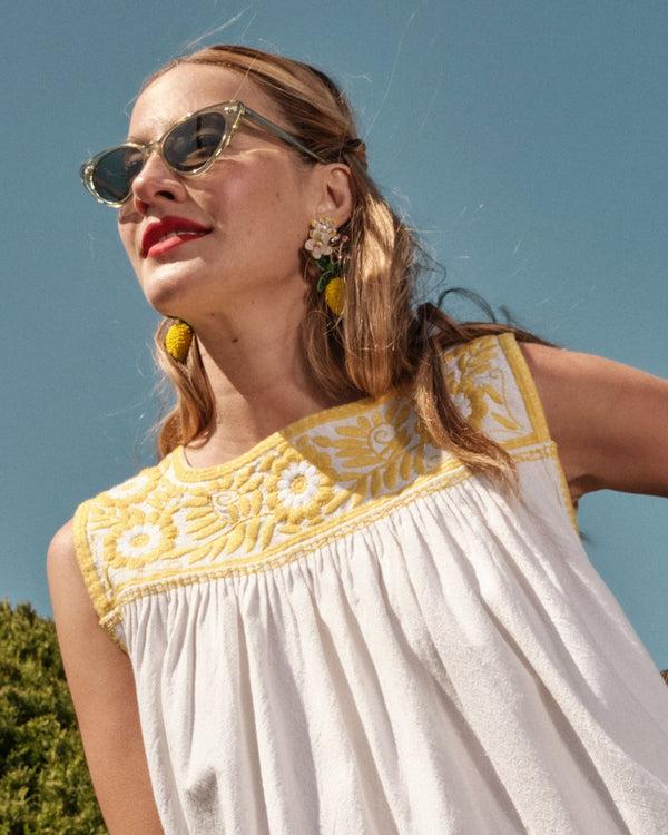 frances valentine Jess Floral Embroidery Top