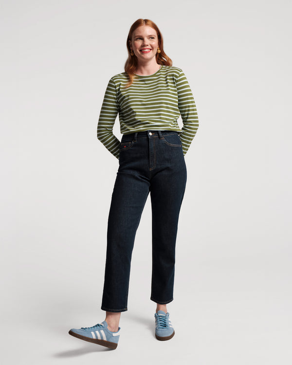 Frances Valentine Long Sleeve Striped Tee Shirt
