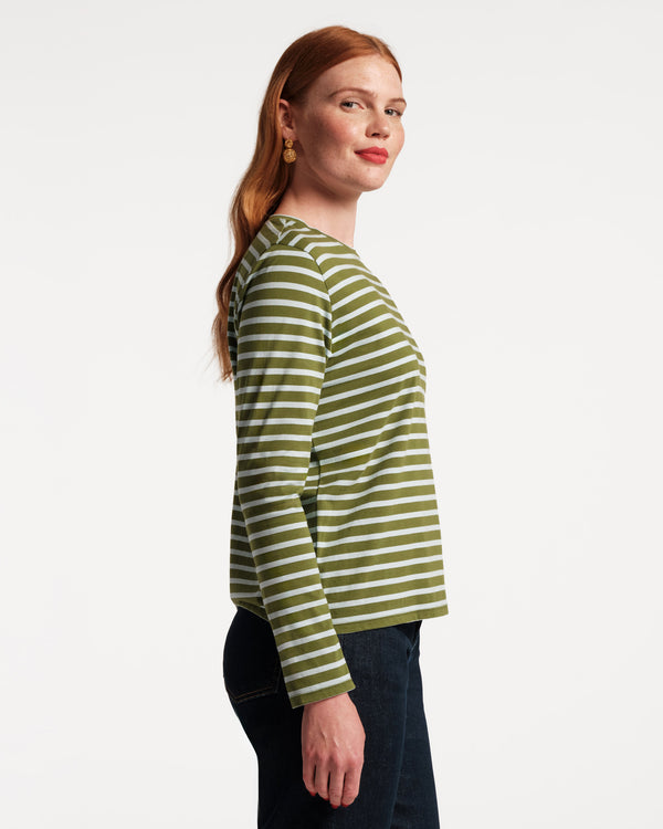 Frances Valentine Long Sleeve Striped Tee Shirt