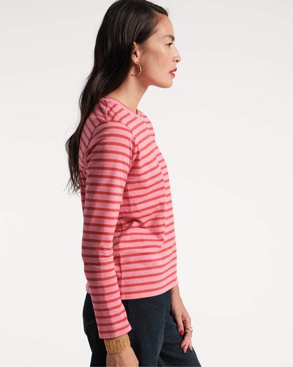 Frances Valentine Long Sleeve Striped Tee Shirt