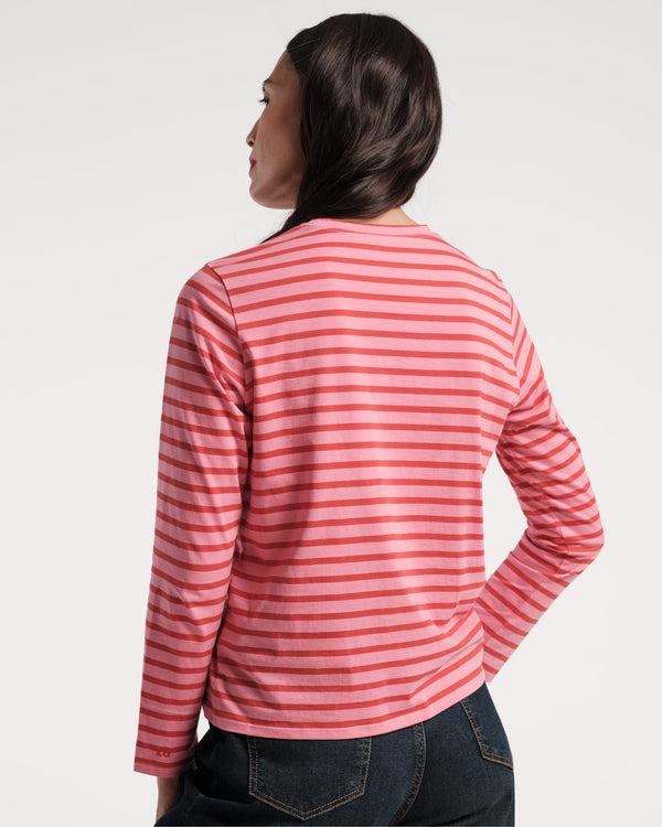 Frances Valentine Long Sleeve Striped Tee Shirt