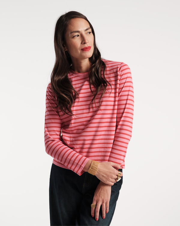 frances valentine Long Sleeve Striped Tee Shirt