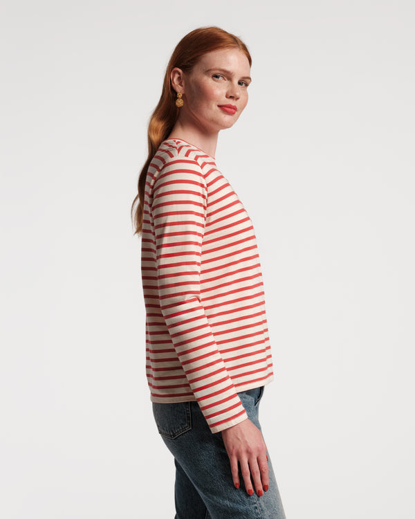 Frances Valentine Long Sleeve Striped Tee Shirt