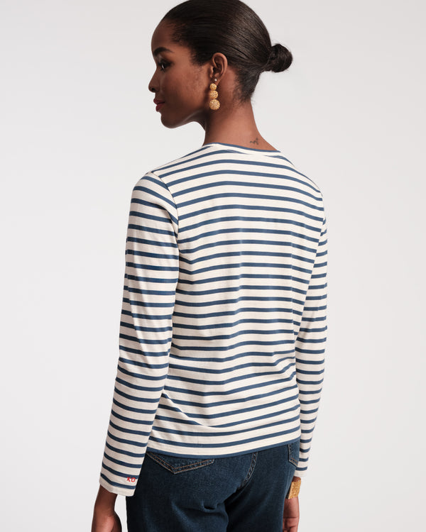Frances Valentine Long Sleeve Striped Tee Shirt