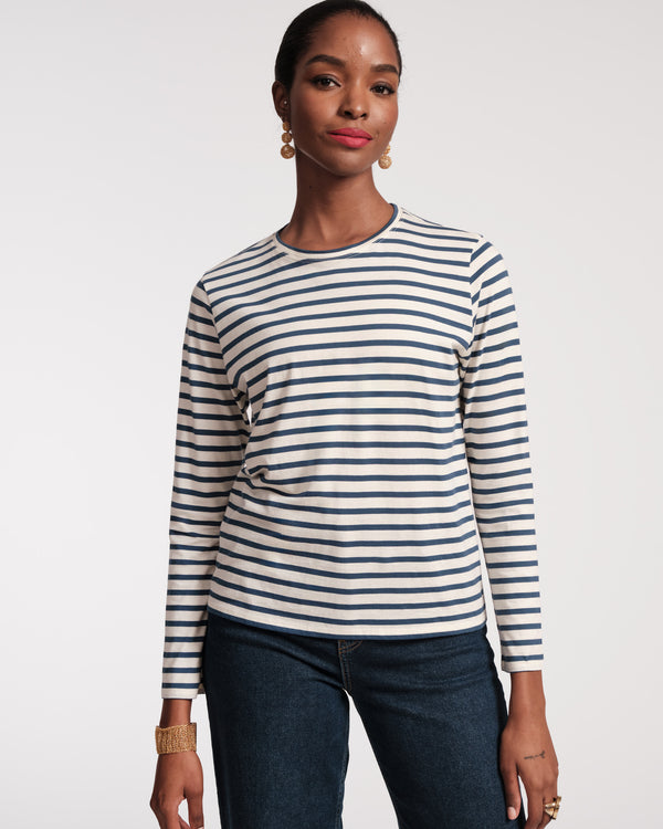 frances valentine Long Sleeve Striped Tee Shirt