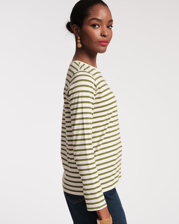 Frances Valentine Long Sleeve Striped Tee Shirt