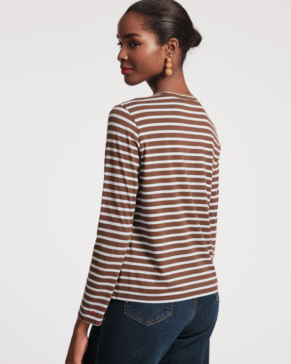 Frances Valentine Long Sleeve Striped Tee Shirt