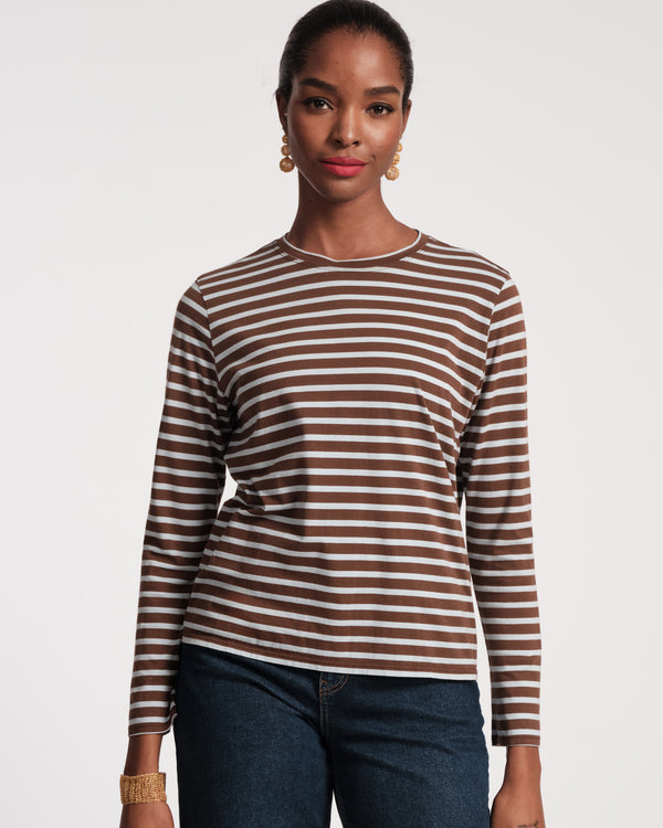 frances valentine Long Sleeve Striped Tee Shirt