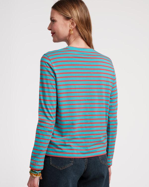 Frances Valentine Long Sleeve Striped Tee Shirt