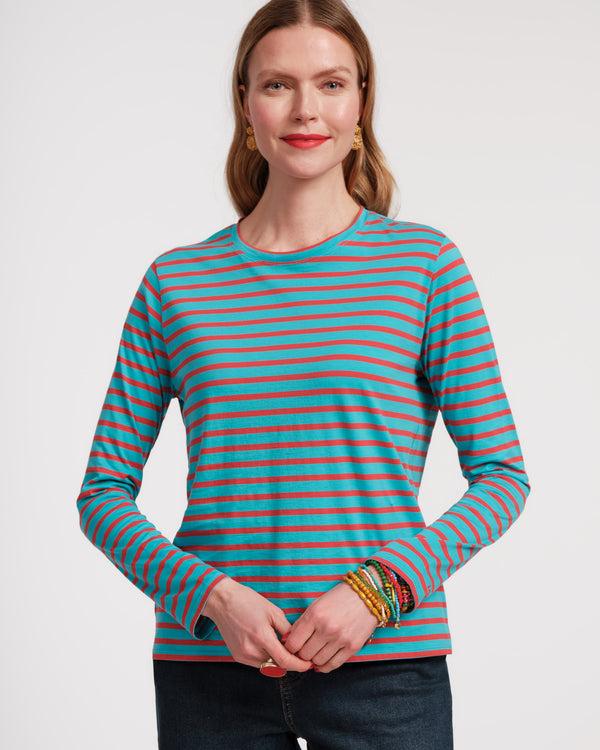 frances valentine Long Sleeve Striped Tee Shirt