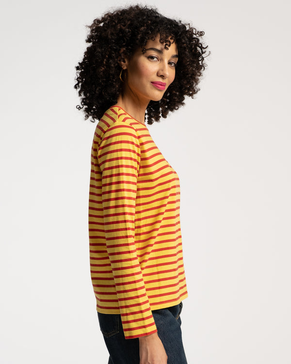 Frances Valentine Long Sleeve Striped Tee Shirt