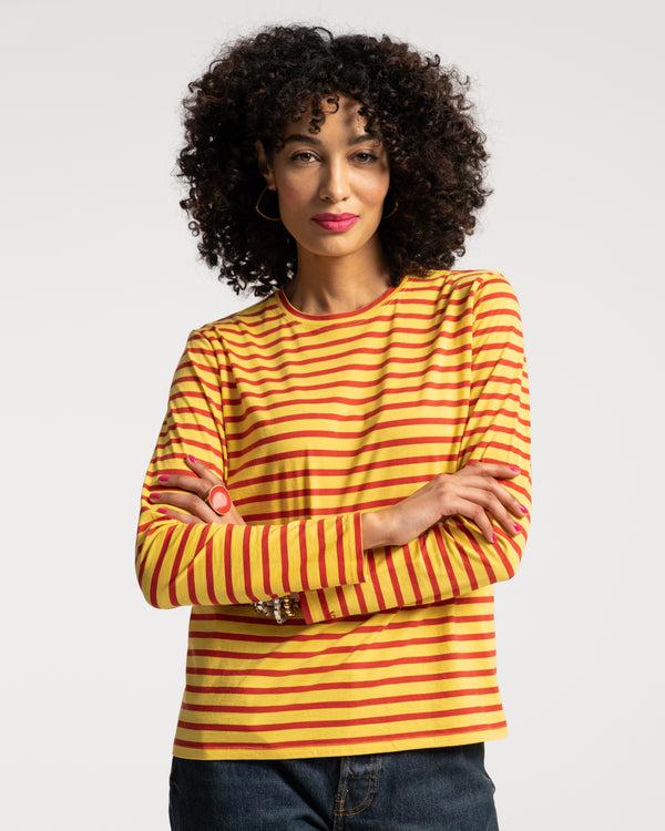 frances valentine Long Sleeve Striped Tee Shirt